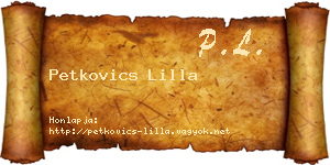 Petkovics Lilla névjegykártya