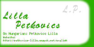 lilla petkovics business card